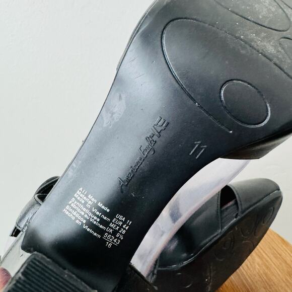 American Eagle Black Leather Slingback Heels Women’s Size 11 - Picture 8 of 10